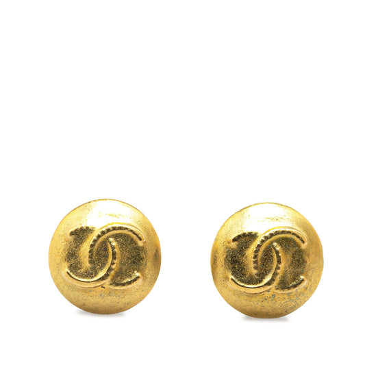 Gold Chanel Gold Plated CC Clip On Earrings