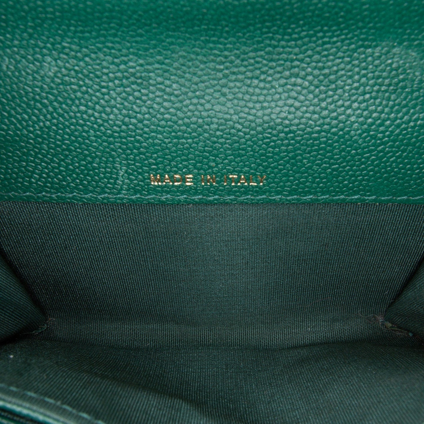 Green Chanel Chevron Caviar Boy Card Holder
