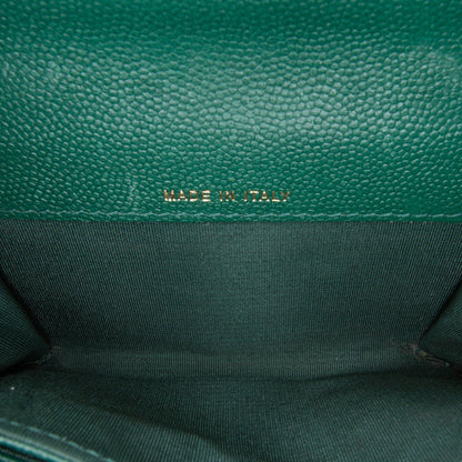 Green Chanel Chevron Caviar Boy Card Holder
