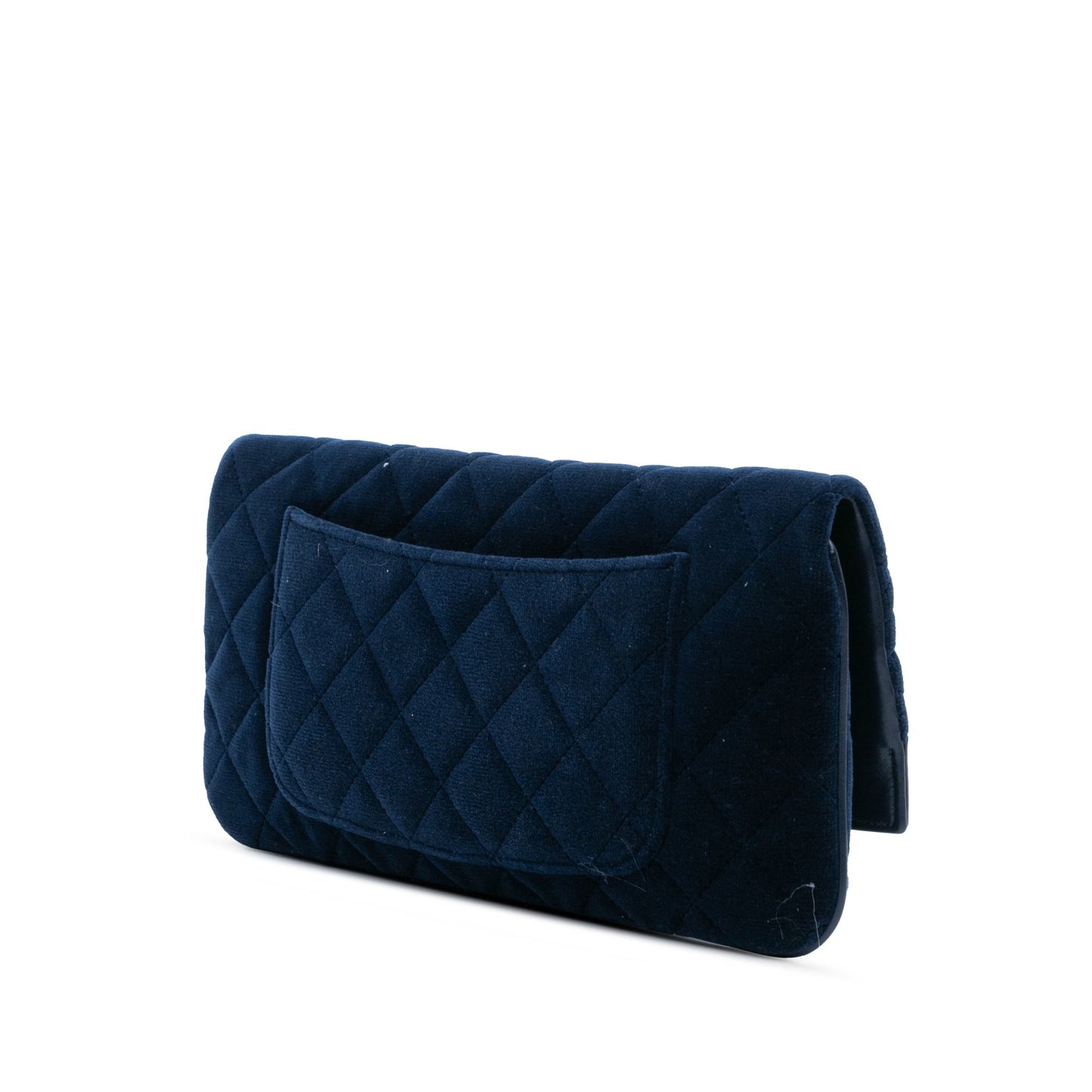 Blue Chanel Quilted Velvet 31 Clutch