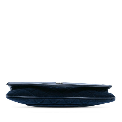 Blue Chanel Quilted Velvet 31 Clutch