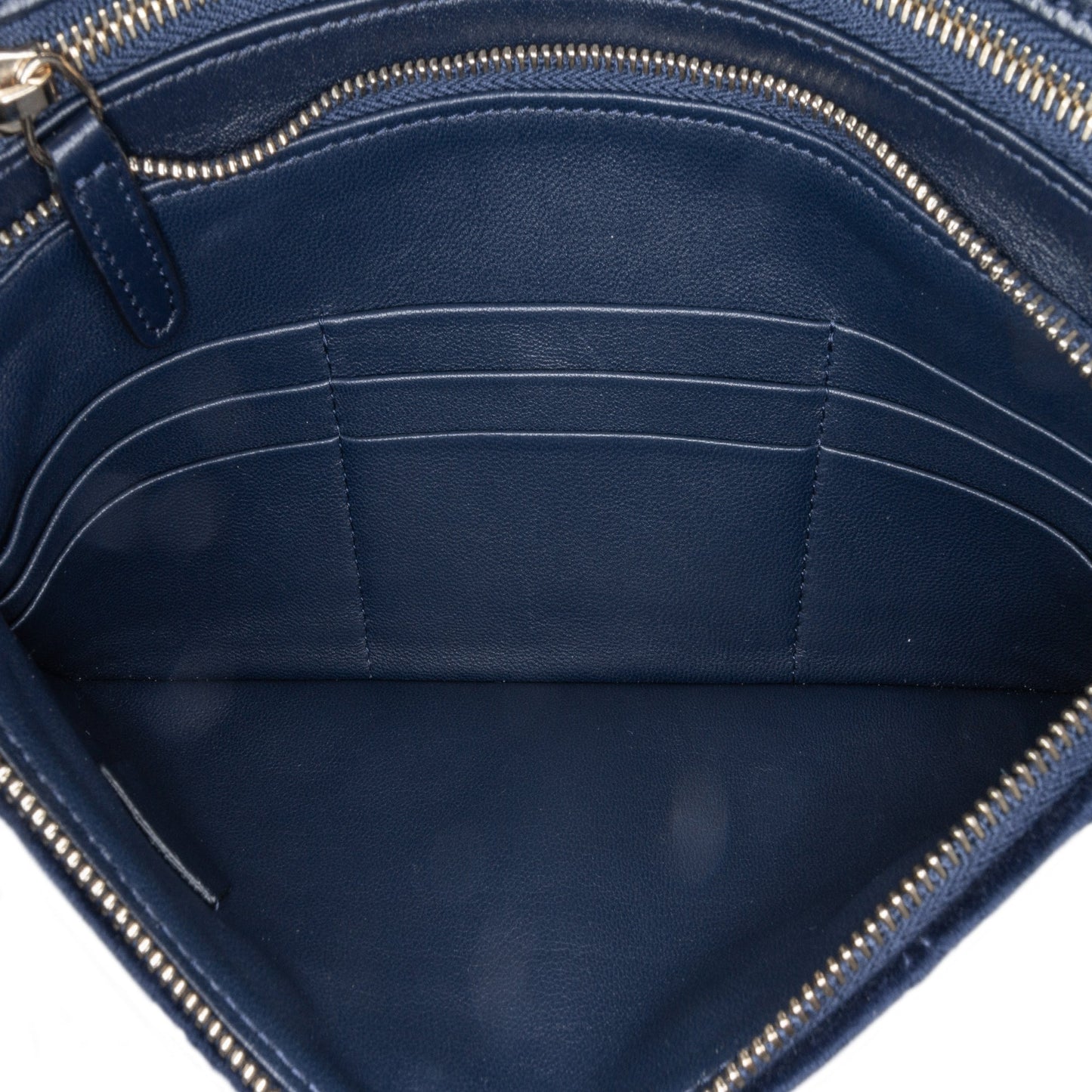 Blue Chanel Quilted Velvet 31 Clutch