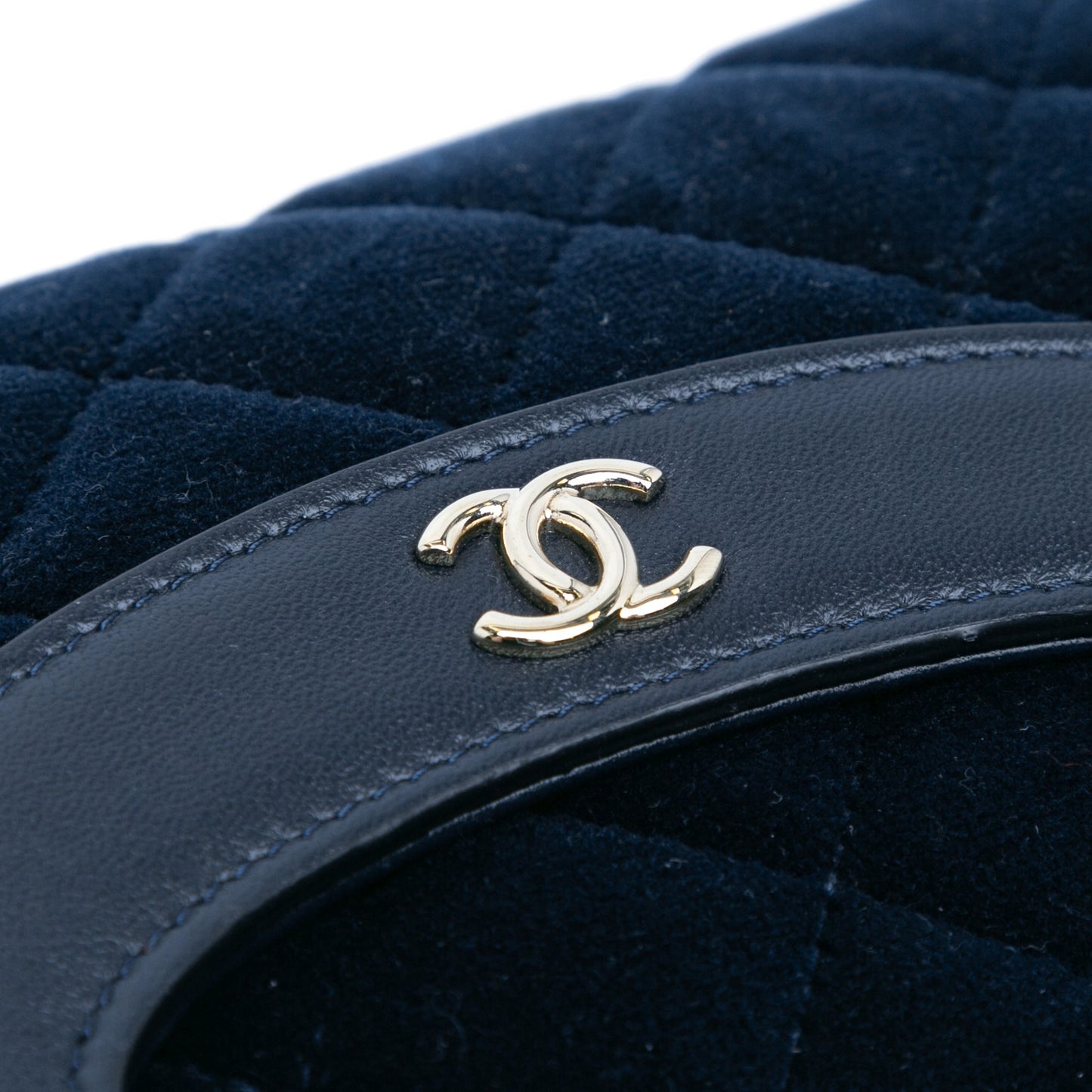 Blue Chanel Quilted Velvet 31 Clutch