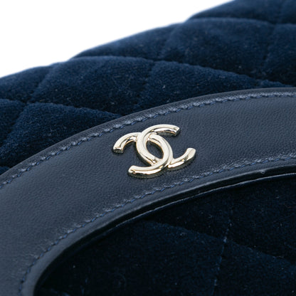 Blue Chanel Quilted Velvet 31 Clutch