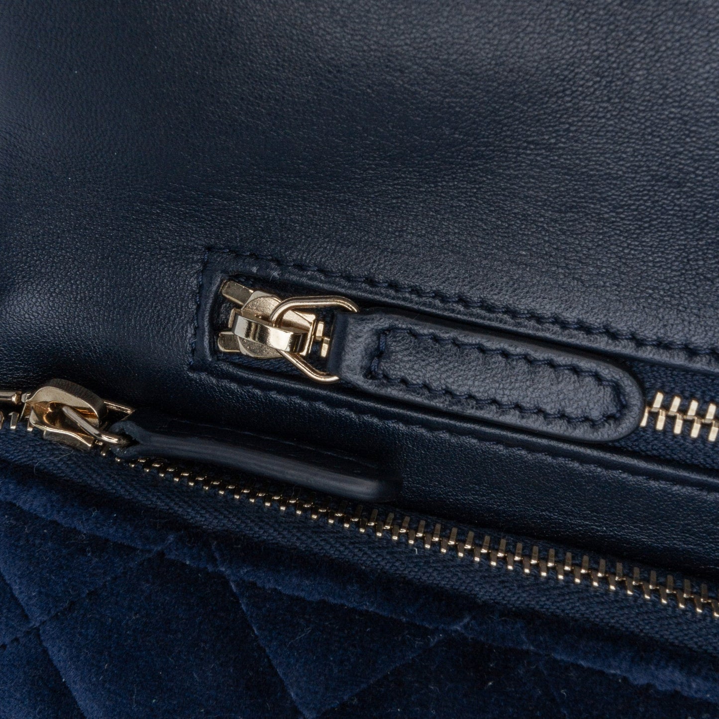 Blue Chanel Quilted Velvet 31 Clutch