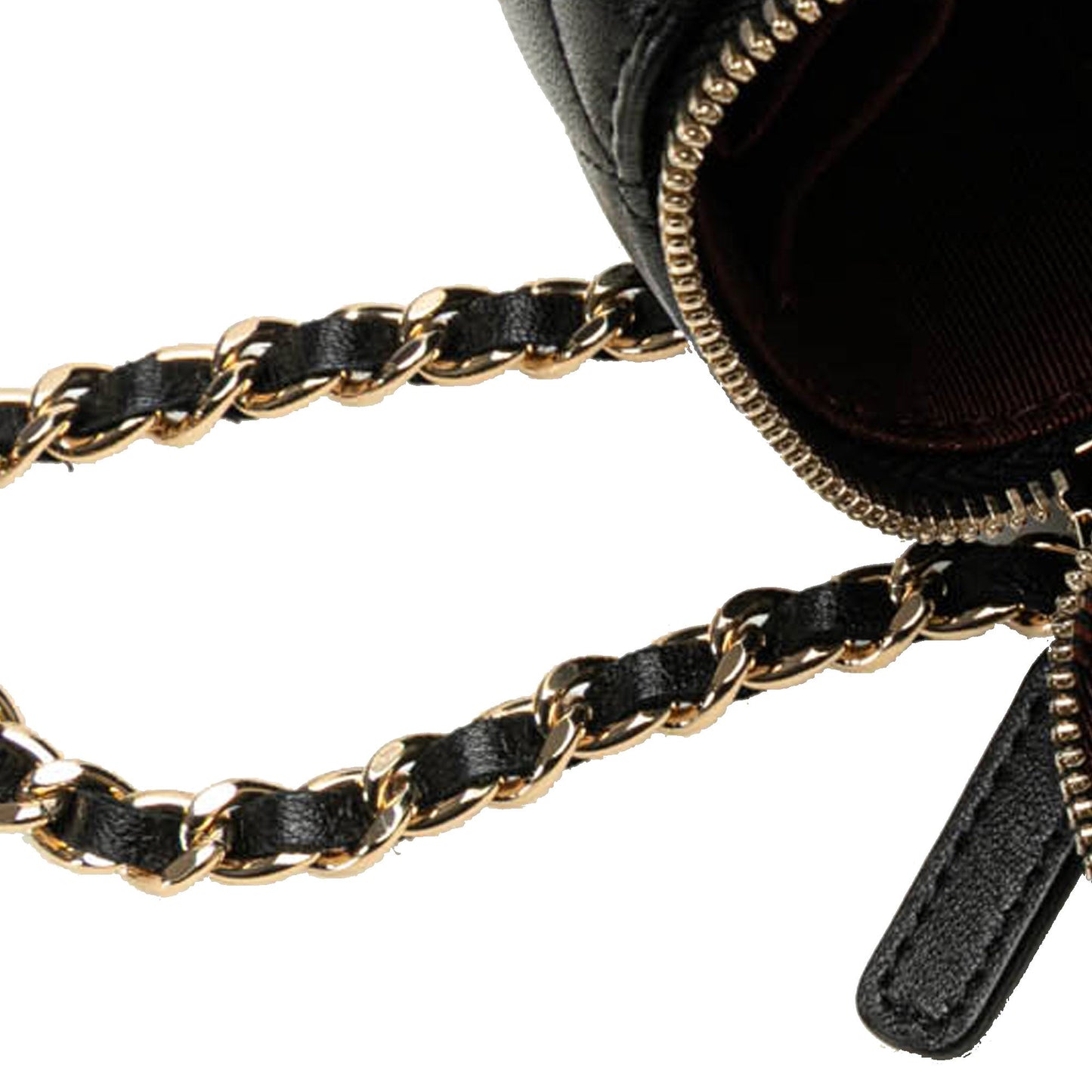 Black Chanel Mini Lambskin Vanity Case with Chain Crossbody Bag
