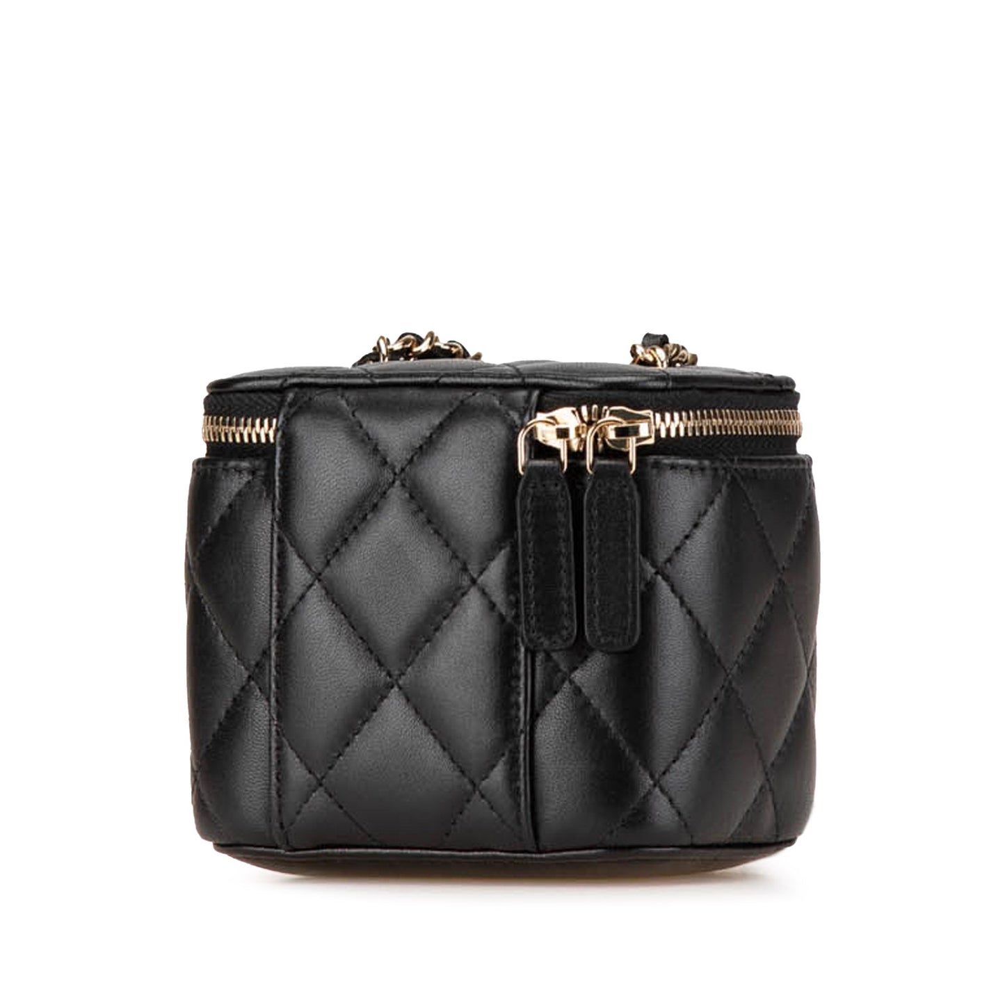 Black Chanel Mini Lambskin Vanity Case with Chain Crossbody Bag