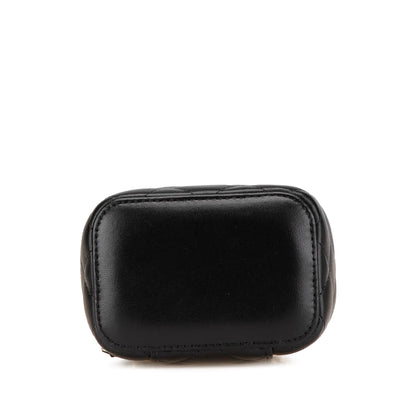 Black Chanel Mini Lambskin Vanity Case with Chain Crossbody Bag