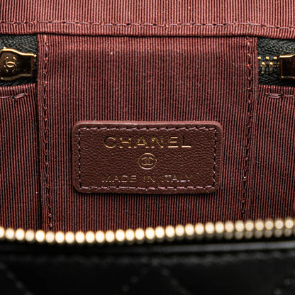 Black Chanel Mini Lambskin Vanity Case with Chain Crossbody Bag