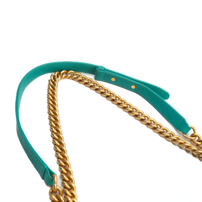 CHANEL Quilted Boy Bag - Turquoise