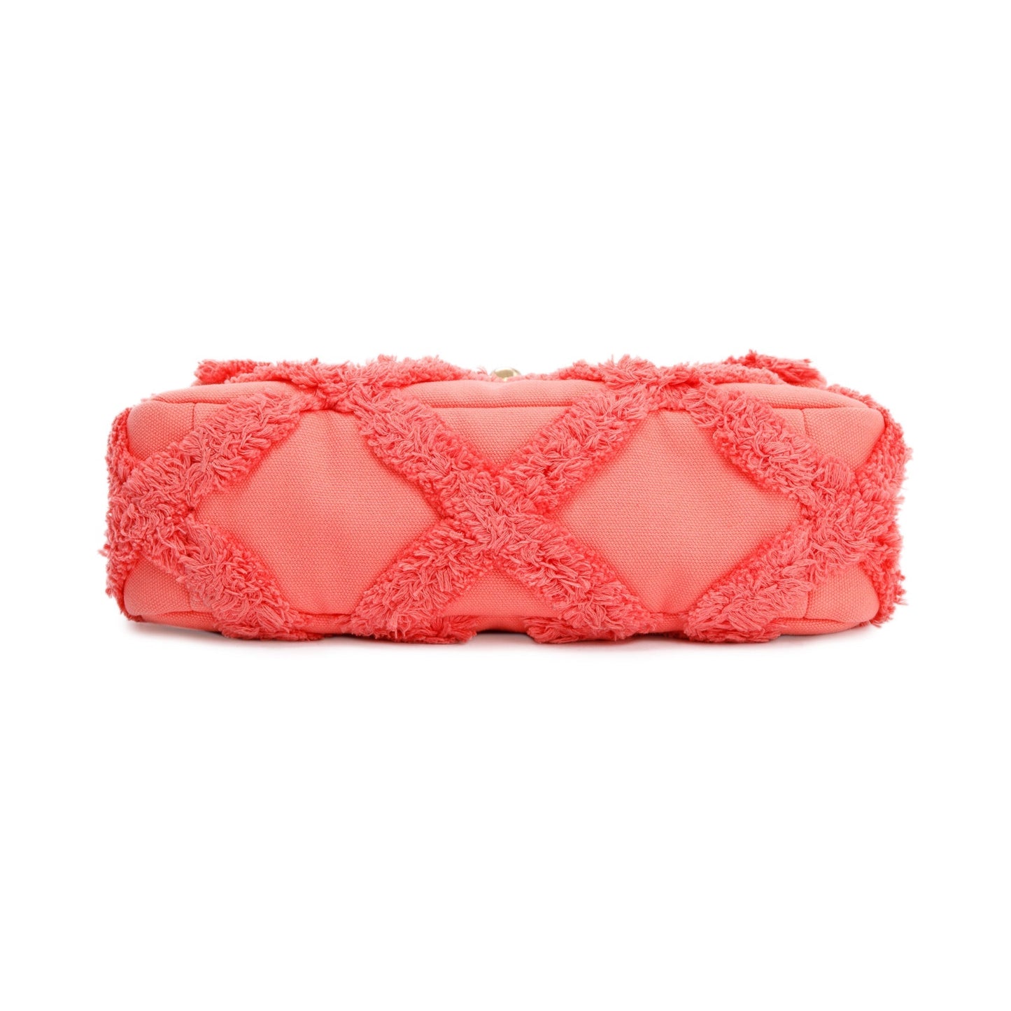 Chanel 2020 Coral Quilted Cotton Canvas Medium 19 Flap Bag w/ Box, Receipt & Authenticity Card