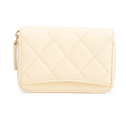 Chanel 2020 Neutral Calfskin Leather Classic Zipped Coin Purse w/ Box, Authenticity Card & Receipt