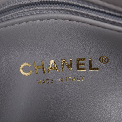 Chanel 2022 Grey Quilted Lambskin Leather Small Color Match Flap Bag w/ Box & Receipt