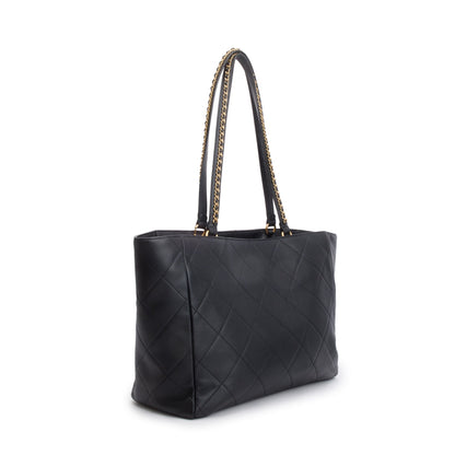 Chanel 2023 Black Quilted Calfskin Leather Book Pocket Shopping Tote