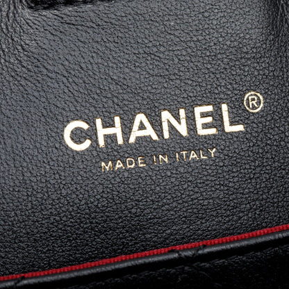 Chanel 2023 Black Quilted Calfskin Leather Book Pocket Shopping Tote