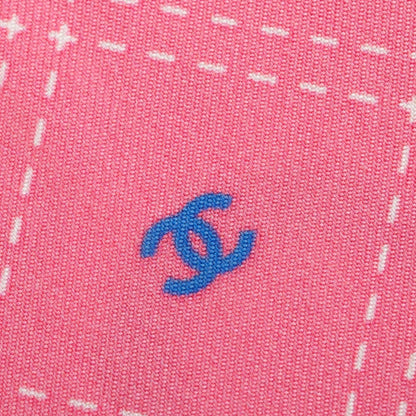 Chanel 2023 Pink CC Printed Silk Twill Slim Bandeau w/ Box & Receipt