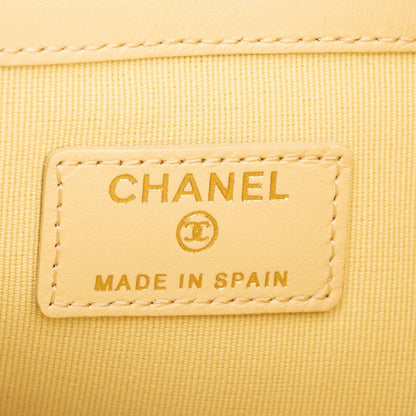 Chanel 2023 Yellow Quilted Calfskin Leather Medium O-Case Clutch