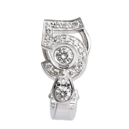 Chanel 2024 18k White Gold Diamond Eternal N'5  Single Earring w/ Box & Receipt