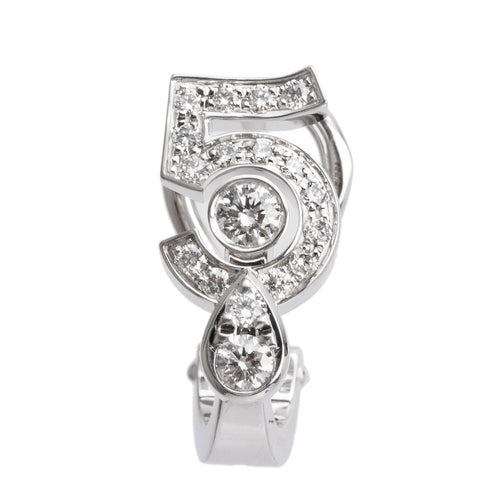 Chanel 2024 18k White Gold Diamond Eternal N'5  Single Earring w/ Box & Receipt