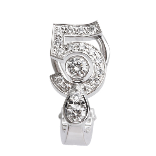 Chanel 2024 18k White Gold Diamond Eternal N'5  Single Earring w/ Box & Receipt