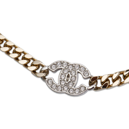 Chanel 2024 Gold Plated  Strass CC Choker Necklace w/ Box