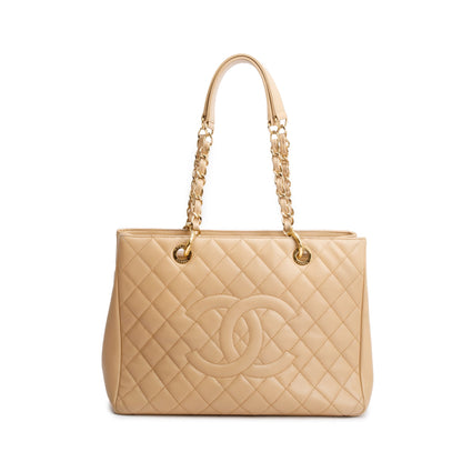 Chanel Beige Caviar Leather Grand Shopping Tote (GST)