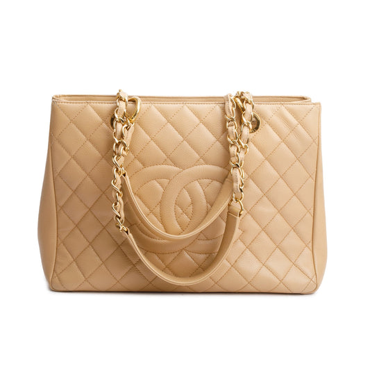 Chanel Beige Caviar Leather Grand Shopping Tote (GST)