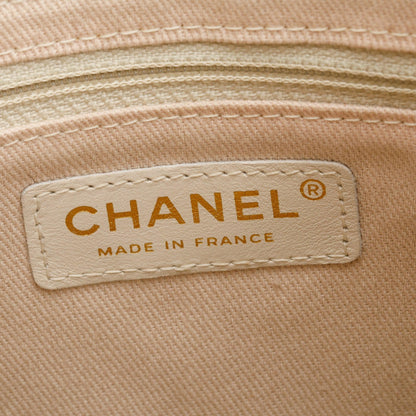 Chanel Beige Lambskin Leather Camellia Tote Bag