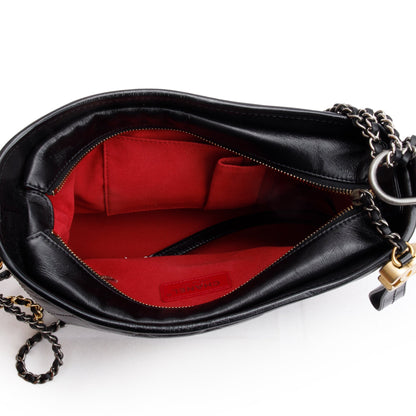 Chanel Black Aged Calfskin Leather Medium Gabrielle Hobo w/ Box & Authenticity Card