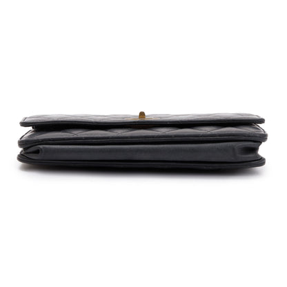 Chanel Black Aged Calfskin Leather Reissue Wallet on Chain w/ Box, Receipt & Authenticity Card