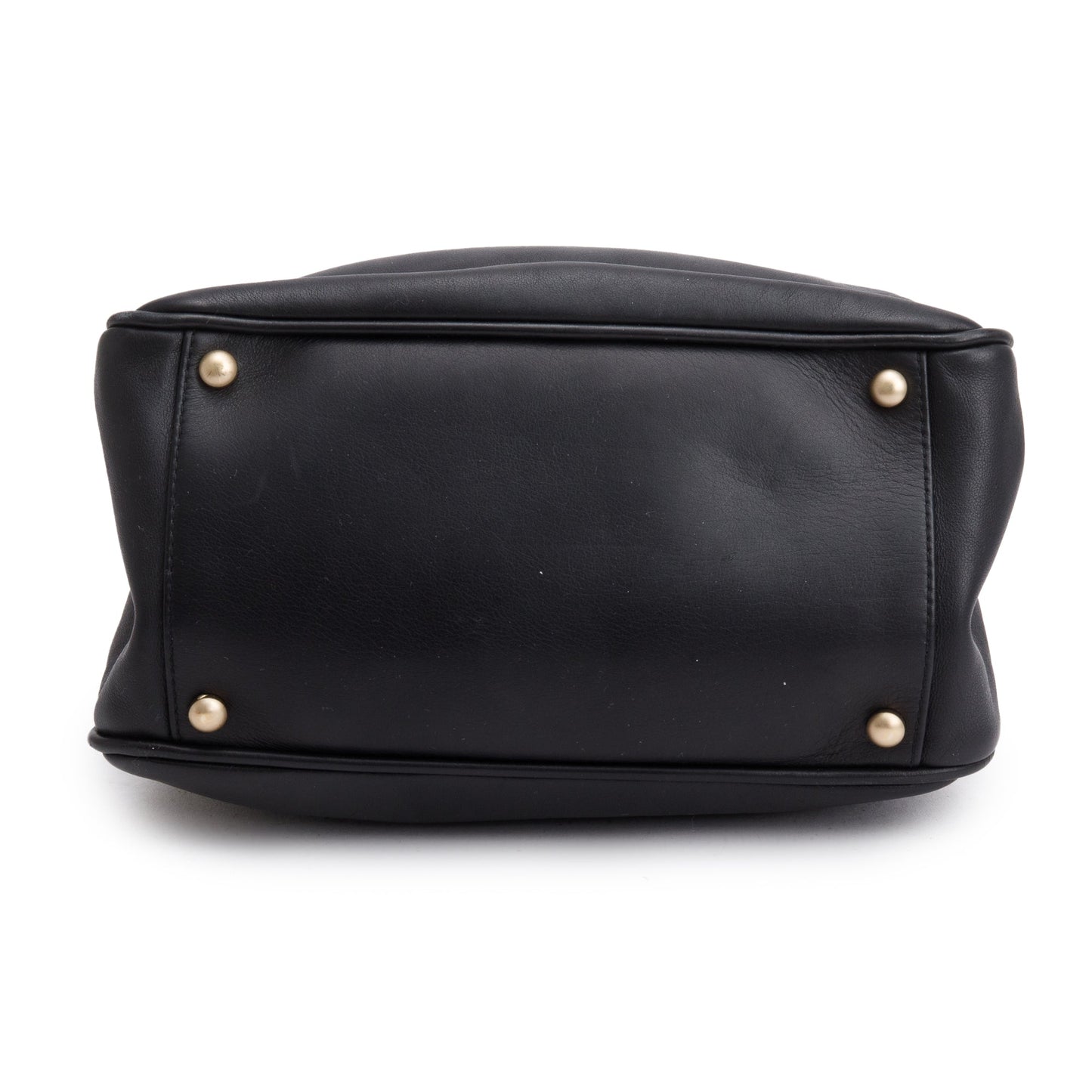 Chanel Black Lambskin Leather Camellia Logo Tote Bag