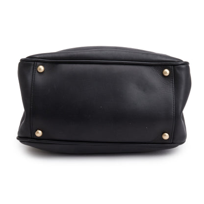 Chanel Black Lambskin Leather Camellia Logo Tote Bag