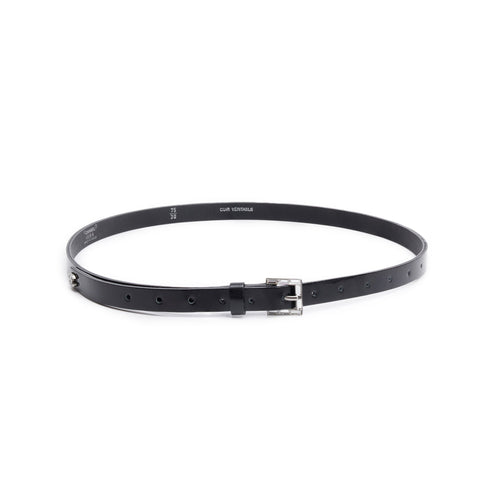 Chanel Black Patent Leather Strass Buckle Skinny Belt 75 30 w/ Box