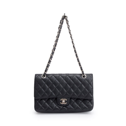Chanel Black Quilted Caviar Medium Classic Double Flap Bag
