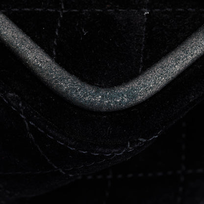Chanel Black Quilted Suede 2.55 Reissue Mini Square Double Flap Bag w/ Authenticity Card