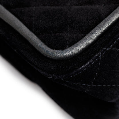 Chanel Black Quilted Suede 2.55 Reissue Mini Square Double Flap Bag w/ Authenticity Card