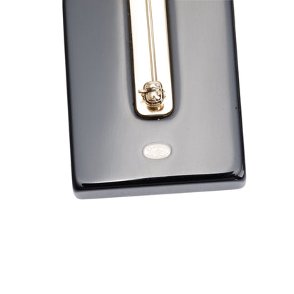 Chanel Black Resin Faux Pearl CC Perfume Bottle Pin Brooch