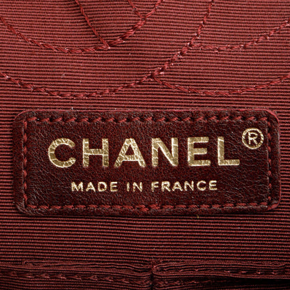 Chanel Black Satin Coco's Croc 2.55 Reissue East/West Double Flap Bag w/ Box