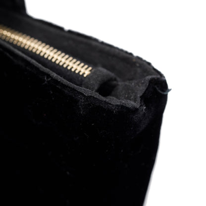 Chanel Black Velvet O-Phone Holder Pouch w/ Box