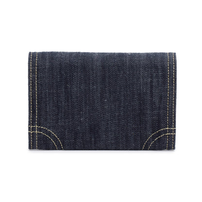 Chanel Blue Denim CC Gusset Flap Wallet w/ Authenticity Card