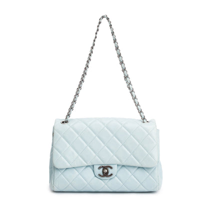 Chanel Blue Quilted Calfskin Leather Coco Soft Single Flap Bag w/ Receipt & Authenticity Card