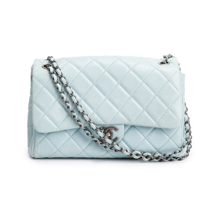 Chanel Blue Quilted Calfskin Leather Coco Soft Single Flap Bag w/ Receipt & Authenticity Card