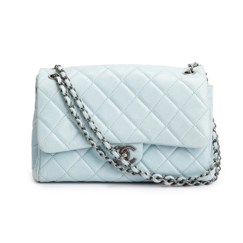 Chanel Blue Quilted Calfskin Leather Coco Soft Single Flap Bag w/ Receipt & Authenticity Card