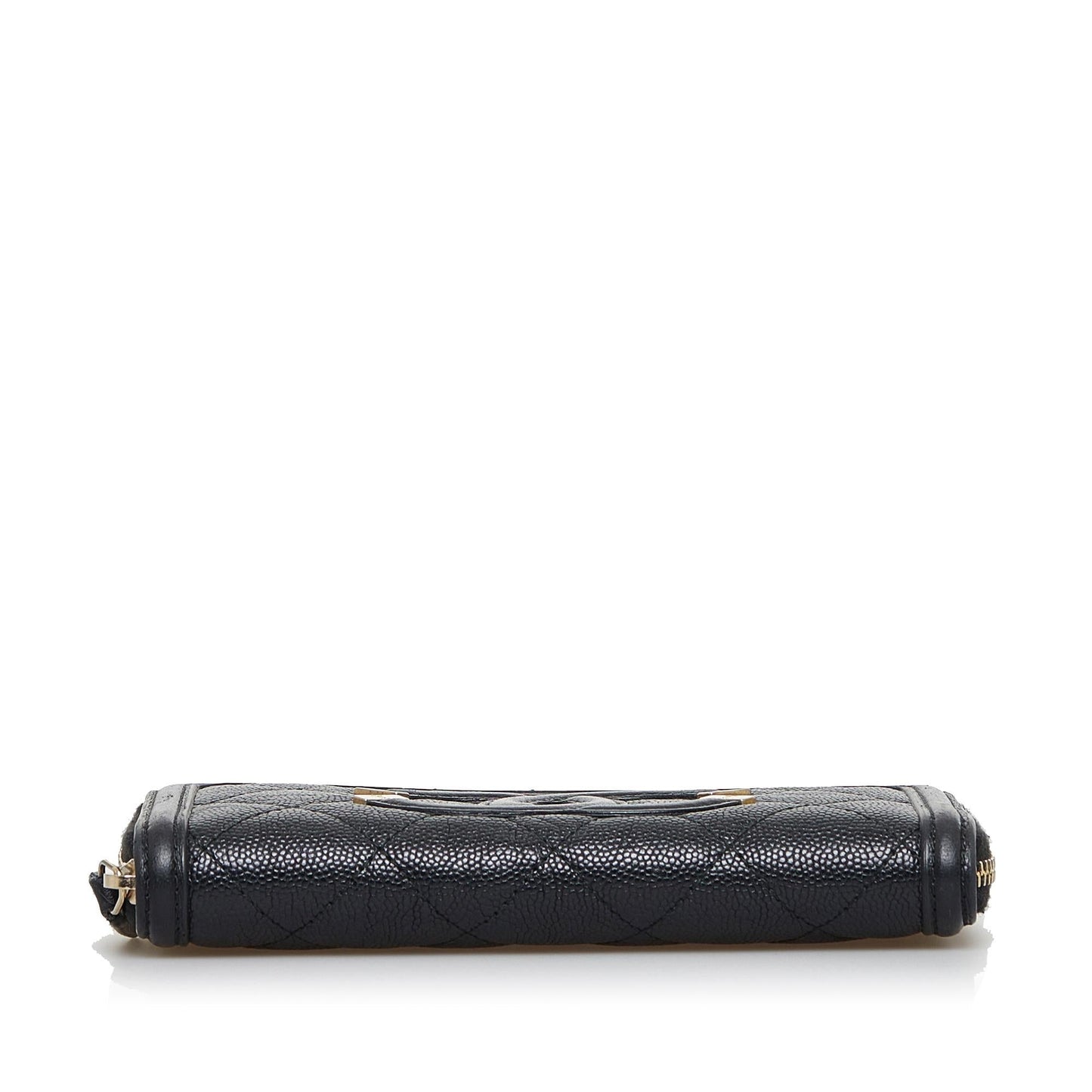 Chanel CC Caviar Filigree Zip Around Wallet (SHG-miZ2He)