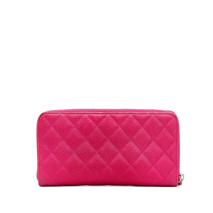 Chanel CC Caviar Zip Around Wallet (SHG-yPumV7)