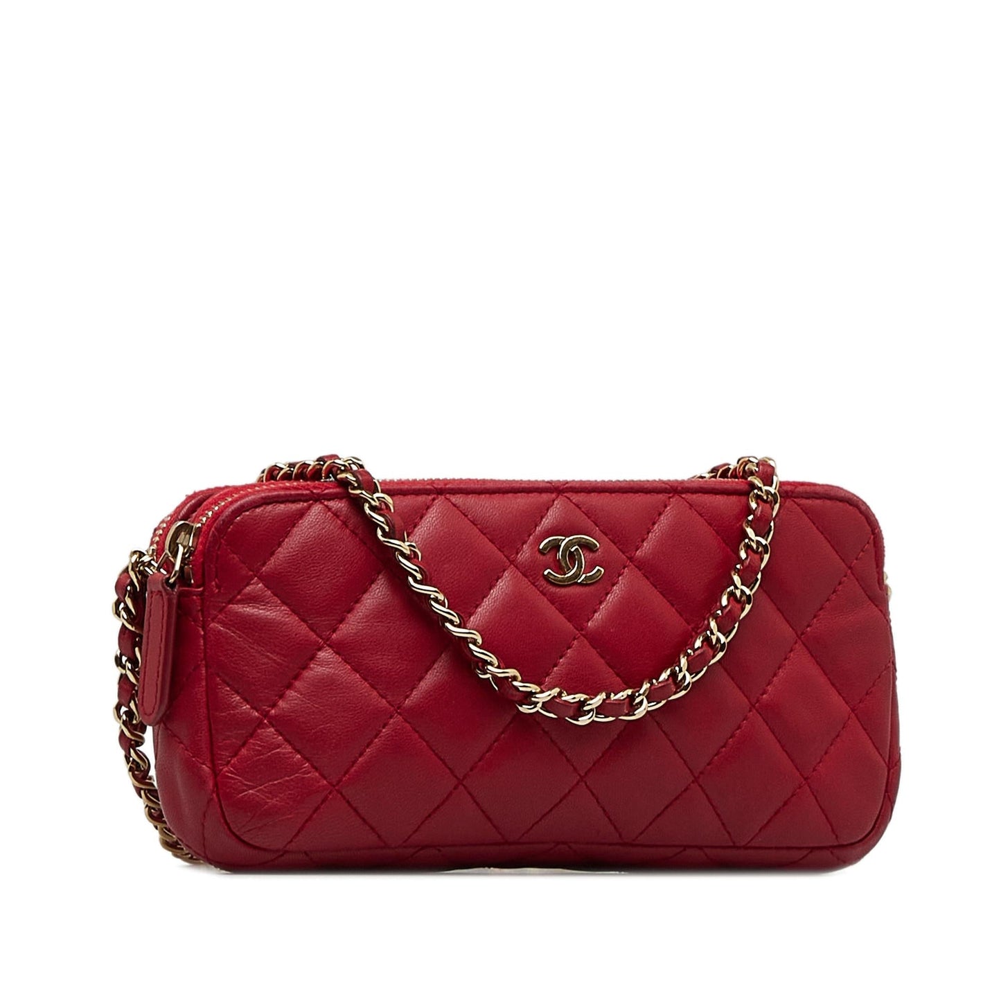 Chanel CC Double Zip Wallet on Chain (SHG-lNF0b8)