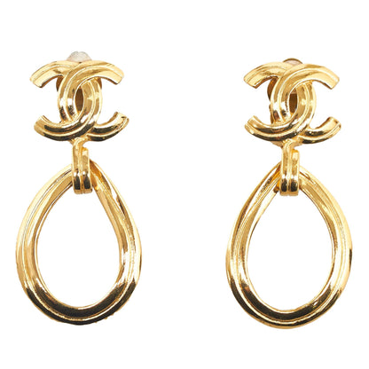 Chanel CC Drop Earrings (SHG-6M0tns)