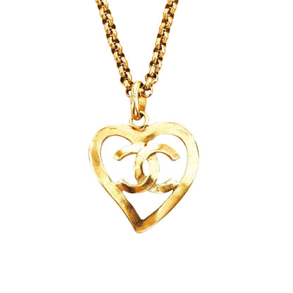 Chanel CC Heart Pendant Necklace (SHG-8fpssY)