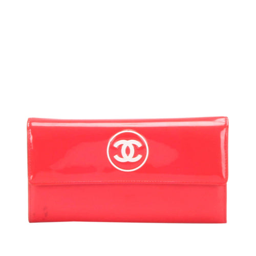 Chanel CC Patent Leather Long Wallet (SHG-28975)