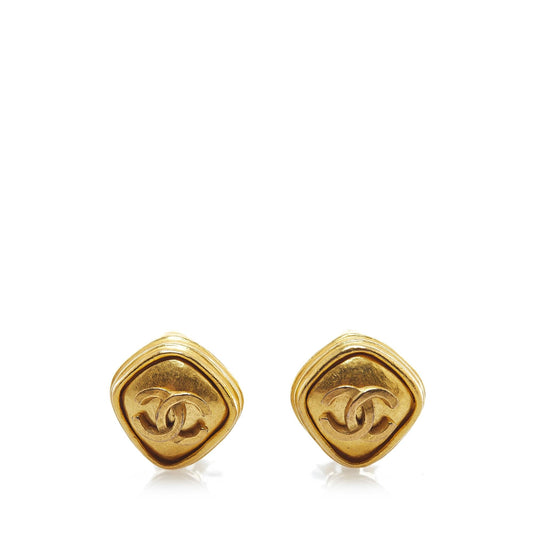 Chanel CC Rhombus Clip On Earrings (SHG-jiimEh)